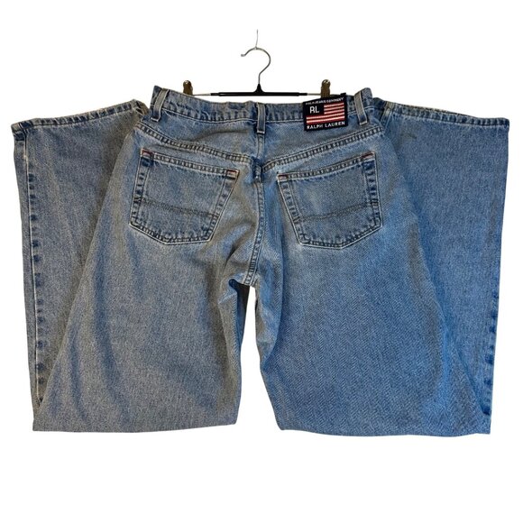 Vintage Polo Ralph Lauren Mens Banner Jeans Size 30x34 Blue Denim Streetwear Y2K - Picture 3 of 15